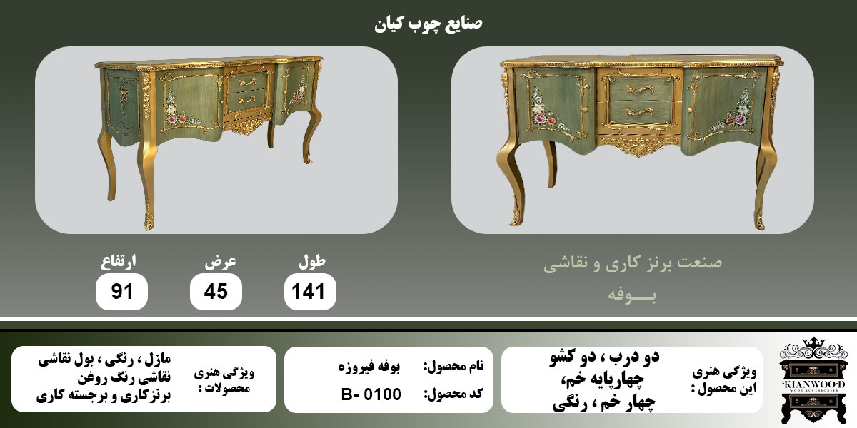 بوفه فیروزه رنگی اطلاعات
