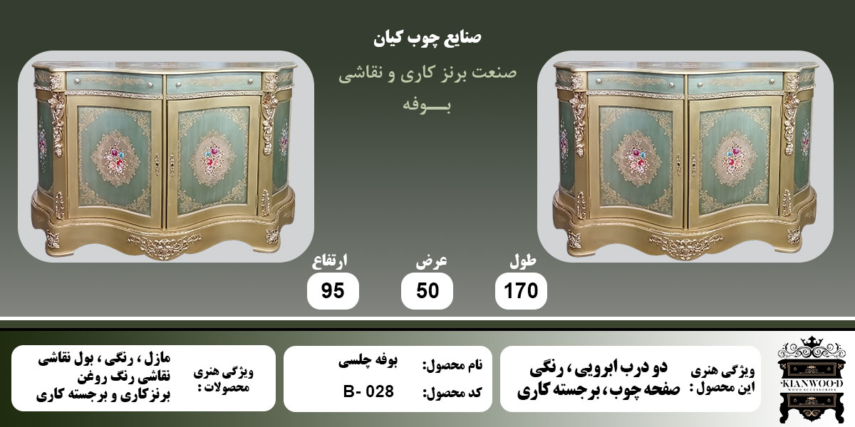 بوفه چلسی دو درب رنگی اطلاعات